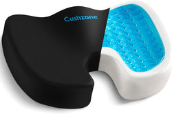 Gel Seat Cushion for All-Day Sitting - Back, Sciatica, Coccyx Tailbone Pain Relief Cushion - Ergonomic Seat Cushion for Office Chairs, Car Seat, Gaming Chair - Black