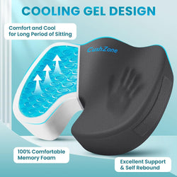 Gel Seat Cushion Office Chair Cushion for Lifting Sitting - Back, Sciatica, Coccyx Tailbone Pain Relief Cushion - Ergonomic Lifting Cushion for Office Chairs, Car Seat, Gaming Chair - Grey