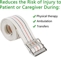 Gait Belt,Transfer and Standing Assist Aid with Metal Buckle for Seniors,Elderly,Caregiver,Nurse,Therapist,Physical Standing Aids & Supports