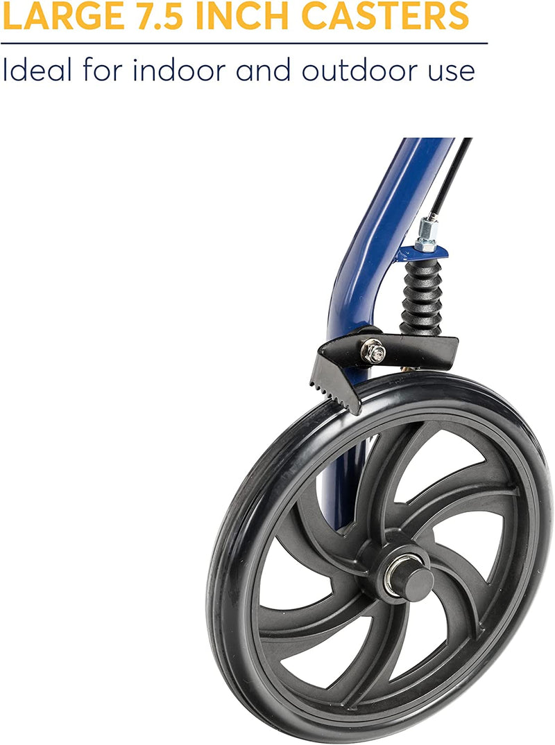 Health & Household Wheel Rollator Walker With Seat & Removable Back Support, Rolling Walkers Sales & Deals Blue
