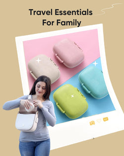 Daily Pill Organizer, 8 Compartments Portable Pill Case, Pill Box to Hold Vitamins, Personal Pill Organizers Cod Liver Oil Blue+pink+khaki+green