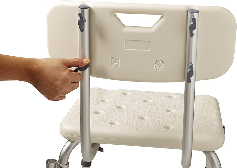 Shower Chair Seat with Padded Armrests and Back Heavy Duty Shower Chair for Bathtub Slip Resistant Shower Seat with Adjustable Height Shower Chair for Inside Shower with 350 lb Capacity