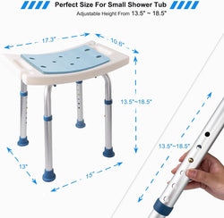 Shower Stool,Shower Bench Seat,Shower Chair for Inside Shower and Bathtub,with Shower Head Holder,Bath Chair,Shower Stool for Elderly Capacity 350lbs