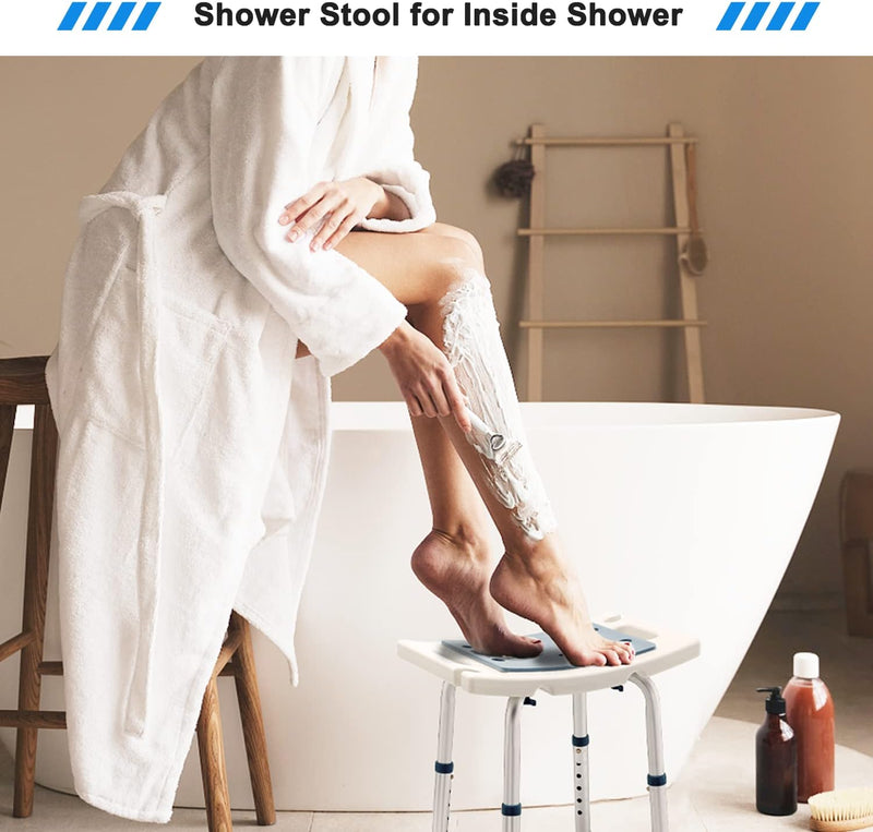 Shower Stool,Shower Bench Seat,Shower Chair for Inside Shower and Bathtub,with Shower Head Holder,Bath Chair,Shower Stool for Elderly Capacity 350lbs