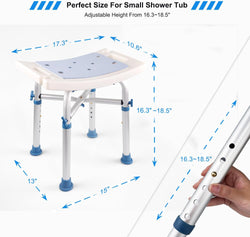 Shower Stool,Shower Bench Seat,Shower Chair for Inside Shower and Bathtub,with Shower Head Holder,Bath Chair,Capacity 500lbs