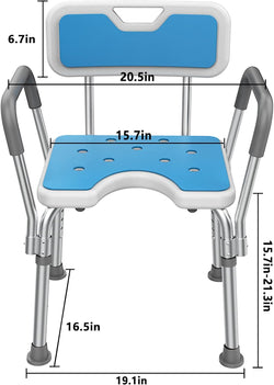 Shower Chair Bath Seat for Inside Bathtub with Arms and Back Tub Bathroom Stool Supports up to 330 lbs