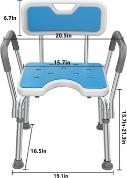 Shower Chair Bath Seat for Inside Bathtub with Arms and Back Tub Bathroom Stool Supports up to 330 lbs
