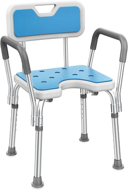 Shower Chair Bath Seat for Inside Bathtub with Arms and Back Tub Bathroom Stool Supports up to 330 lbs