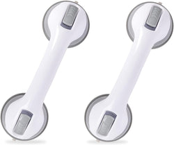 Shower Handle,Shower Suction Cup,Grab Bars for Bathtubs and Shower 12-inch,Grab Bars for Bathroom,Shower Grab Bars for Senior,Gray 2 Pack