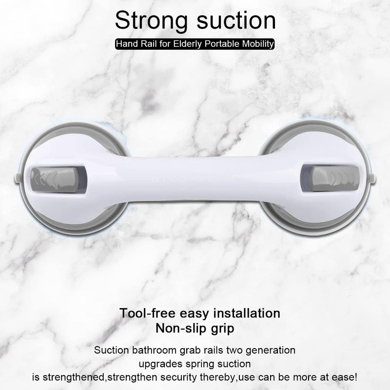 Shower Handle,Shower Suction Cup,Grab Bars for Bathtubs and Shower 12-inch,Grab Bars for Bathroom,Shower Grab Bars for Senior,Gray 2 Pack