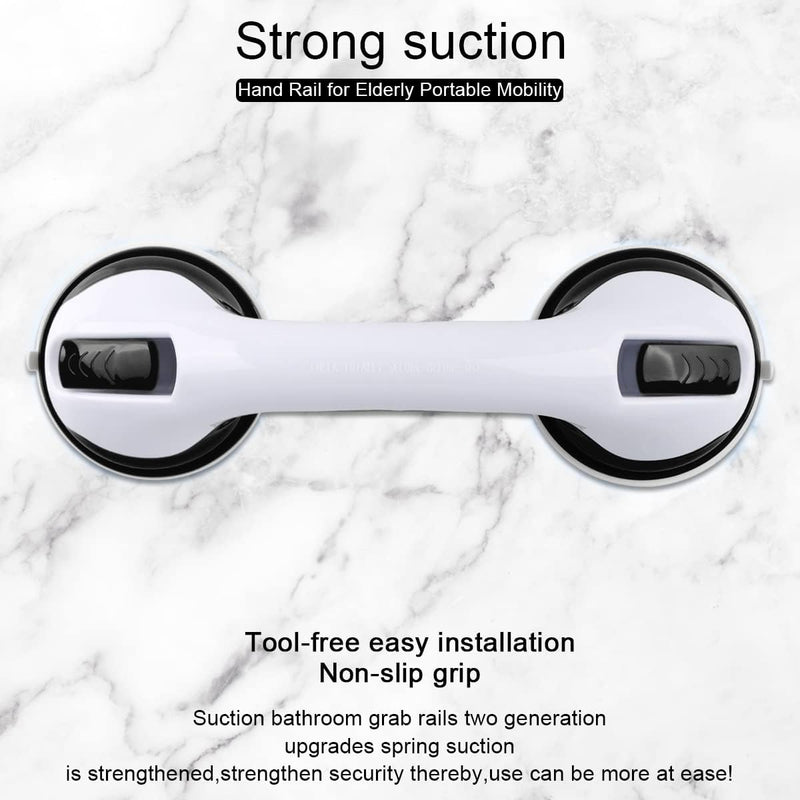 Shower Handle,Shower Suction Cup,Grab Bars for Bathtubs and Shower 12-inch,Grab Bars for Bathroom,Shower Grab Bars for Senior,Black 2 Pack