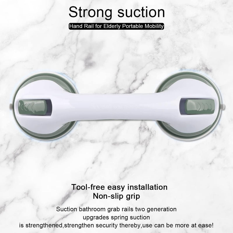 Shower Handle,Shower Suction Cup,Grab Bars for Bathtubs and Shower 12-inch,Grab Bars for Bathroom,Shower Grab Bars for Senior,Green 2 Pack