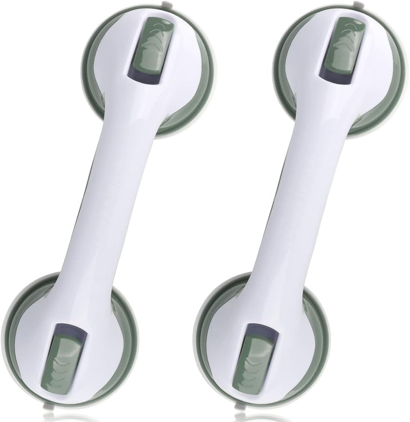 Shower Handle,Shower Suction Cup,Grab Bars for Bathtubs and Shower 12-inch,Grab Bars for Bathroom,Shower Grab Bars for Senior,Green 2 Pack
