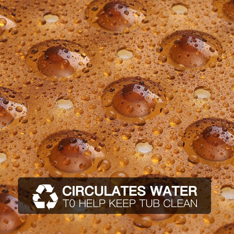 Bath Tub Shower Mat 40 x 16 Inch Non-Slip and Extra Large, Bathtub Mat with Suction Cups, Machine Washable Bathroom Mats with Drain Holes, Brown