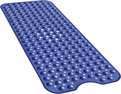Bath Tub Shower Mat 40 x 16 Inch Non-Slip and Extra Large, Bathtub Mat with Suction Cups, Machine Washable Bathroom Mats with Drain Holes, Dark Blue