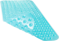 Bath Tub Shower Mat 40 x 16 Inch Non-Slip and Extra Large, Bathtub Mat with Suction Cups, Machine Washable Bathroom Mats with Drain Holes, Green