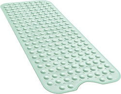 Bath Tub Shower Mat 40 x 16 Inch Non-Slip and Extra Large, Bathtub Mat with Suction Cups, Machine Washable Bathroom Mats with Drain Holes, Light Green