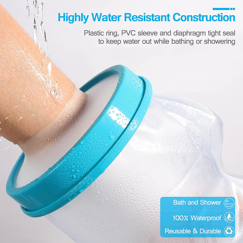 Waterproof Arm Cast Cover for Shower Bath, Adult Reusable Arm Cast Covers Protector Shower Bag for Wound Arm, Hands, Wrists, Elbow, Finger