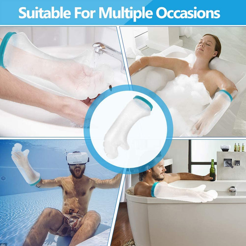 Waterproof Arm Cast Cover for Shower Bath, Adult Reusable Arm Cast Covers Protector Shower Bag for Wound Arm, Hands, Wrists, Elbow, Finger