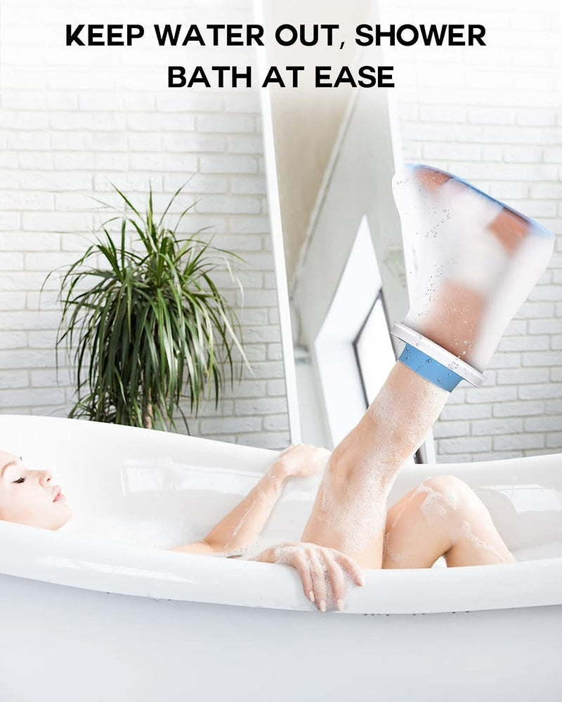 Waterproof Foot Cover for Shower Adult, Foot Cast Covers with Non-Slip Padding Bottom, Watertight Ankle Foot