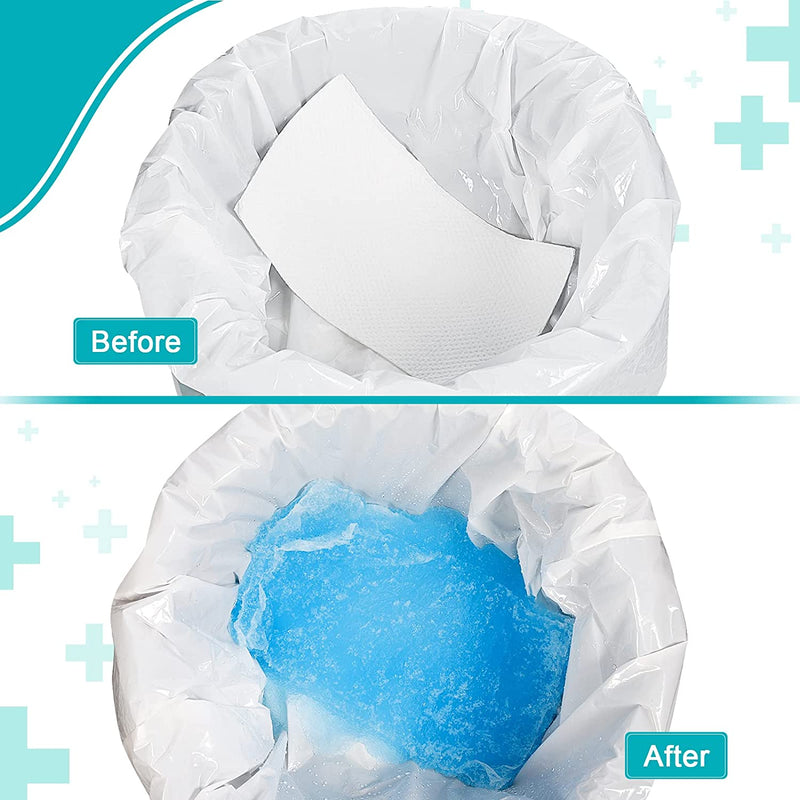 Super Absorbent Commode Pads for Bedside Commode Bucket, Commode Liners Pads with Absorbent Gel, Potty Liner Pads for Portable Toilet Bags Bedpans