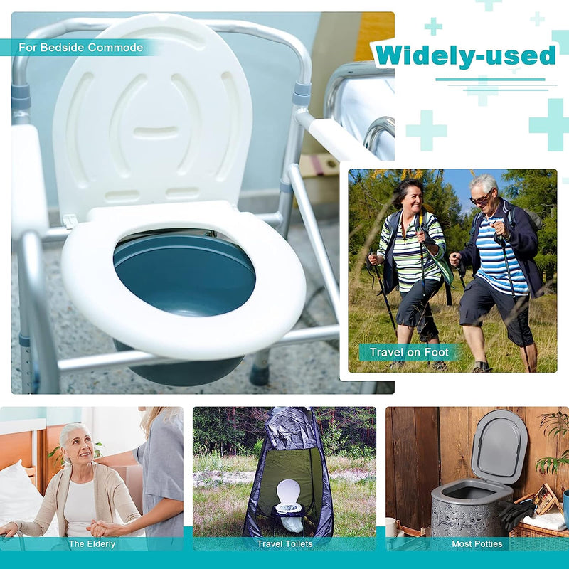 Super Absorbent Commode Pads for Bedside Commode Bucket, Commode Liners Pads with Absorbent Gel, Potty Liner Pads for Portable Toilet Bags Bedpans