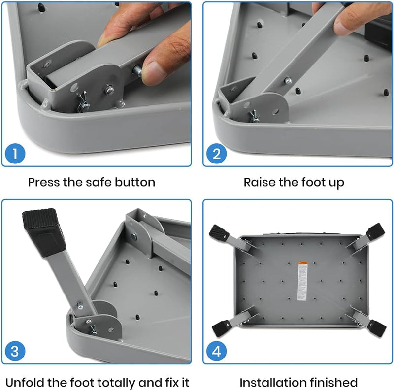1-Step 330lbs Capacity Folding Metal Step Stool, Portable Step Ladder, Non-Slip, Sturdy