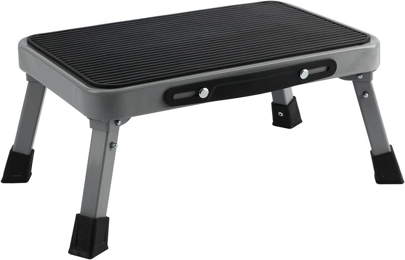 1-Step 330lbs Capacity Folding Metal Step Stool, Portable Step Ladder, Non-Slip, Sturdy