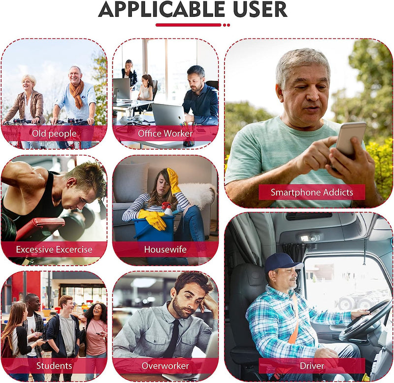 Channel TENS EMS Unit 24 Modes Muscle Stimulator for Pain Relief Therapy, Electronic Pulse Massager Muscle Massager with 10 Pads, Fastening Cable Ties(Red)