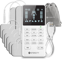 TENS Unit Muscle Stimulator Machine with Replacement Pads for Pain Relief Multi-Modes, FSA HSA Approved Products, FDA Cleared 4 Channels Rechargeable Electric Pulse Massager