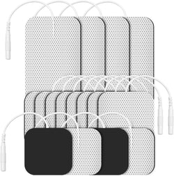 TENS Unit Replacement Pads Electrodes for Back Pain Relief, Self-Adhesive & Gel Free for Electrotherapy White (Pack of 16)