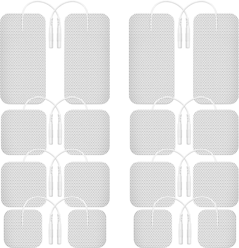 TENS Unit Replacement Pads Electrodes for Back Pain Relief, Self-Adhesive & Gel Free for Electrotherapy White (Pack of 16)