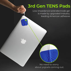 TENS Unit Pads 2"X2" 20 Pcs, 3rd Gen Latex-Free Replacement Pads Electrode Patches with Upgraded Self-Stick Performance and Non-Irritating Design for Electrotherapy (Blue)