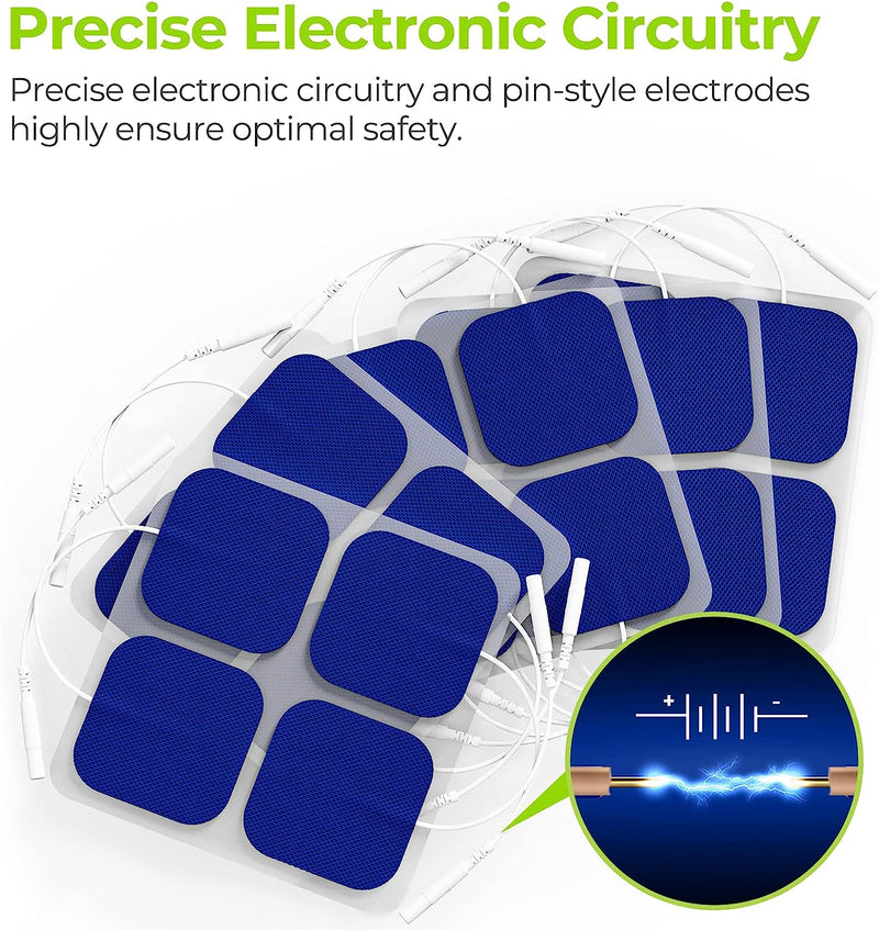 TENS Unit Pads 2"X2" 20 Pcs, 3rd Gen Latex-Free Replacement Pads Electrode Patches with Upgraded Self-Stick Performance and Non-Irritating Design for Electrotherapy (Blue)