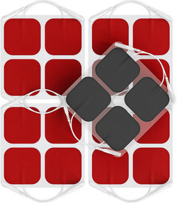 TENS Unit Pads 2"X2" 20 Pcs, 3rd Gen Latex-Free Replacement Pads Electrode Patches with Upgraded Self-Stick Performance and Non-Irritating Design for Electrotherapy (Red)