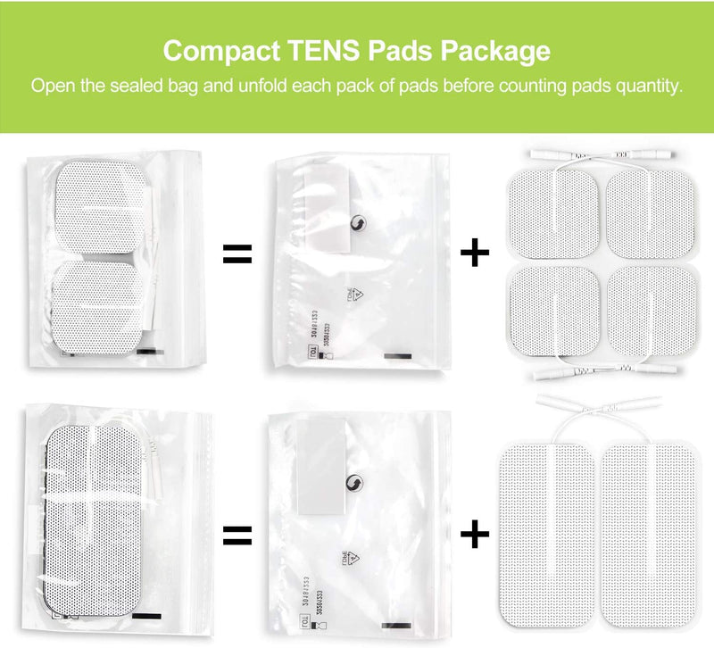 Dual Channel TENS Unit Muscle Stimulator Machine with 20 Modes, 2" and 2"x4" TENS Unit Electrode Pads Sliver