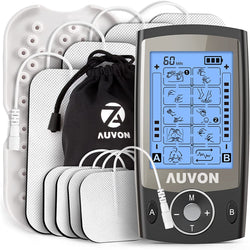 Dual Channel TENS Unit Muscle Stimulator with 20 Modes, Rechargeable TENS Machine for Back/Neck/Lower Back/Leg/Muscle Pain Relief, with 4pcs 2" and 4pcs 2"x4" Electrode Pads (Black)