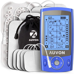 Dual Channel TENS Unit Muscle Stimulator with 20 Modes, Rechargeable TENS Machine for Back/Neck/Lower Back/Leg/Muscle Pain Relief, with 4pcs 2" and 4pcs 2"x4" Electrode Pads (Blue)