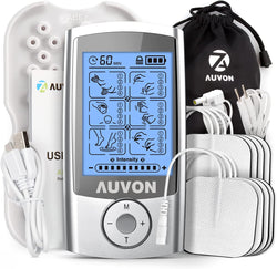 echargeable TENS Unit Muscle Stimulator, 24 Modes 4th Gen TENS Machine with 8pcs 2"x2" Premium Electrode Pads for Pain Relief