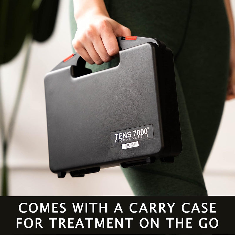 TENS 7000 Rechargeable TENS Unit Muscle Stimulator and Pain Relief Device - Advanced TENS Machine for Effective Back Pain Relief, Nerve Pain Relief, Muscle Pain Relief