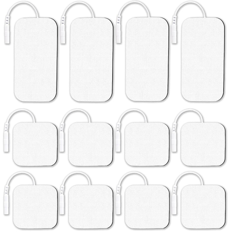 Durable Compatible with AUVON TENS 7000 TENS Unit Replacement Pads,Rectangular Replacement Electrode Pads,12 pcs Multiple Sizes 2" X 2"/2" X 4" Brand:ELEALTCH