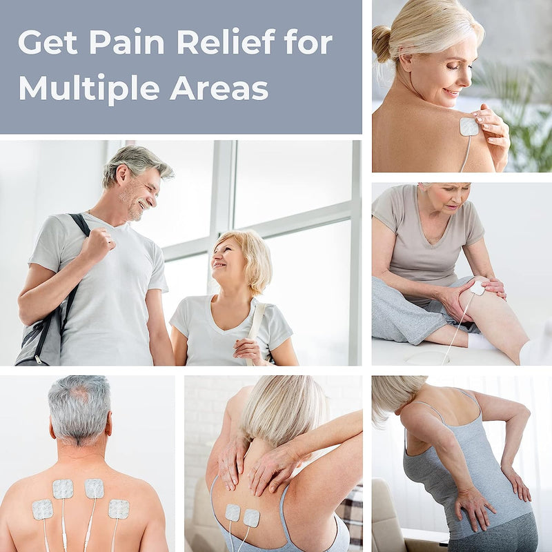 4 Outputs H1 TENS Unit 24 Modes Muscle Stimulator for Pain Relief, Rechargeable TENS EMS Machine with Easy-to-Select Button Design, 2X Battery Life, Dust-Proof Bag and 8 Electrode Pads