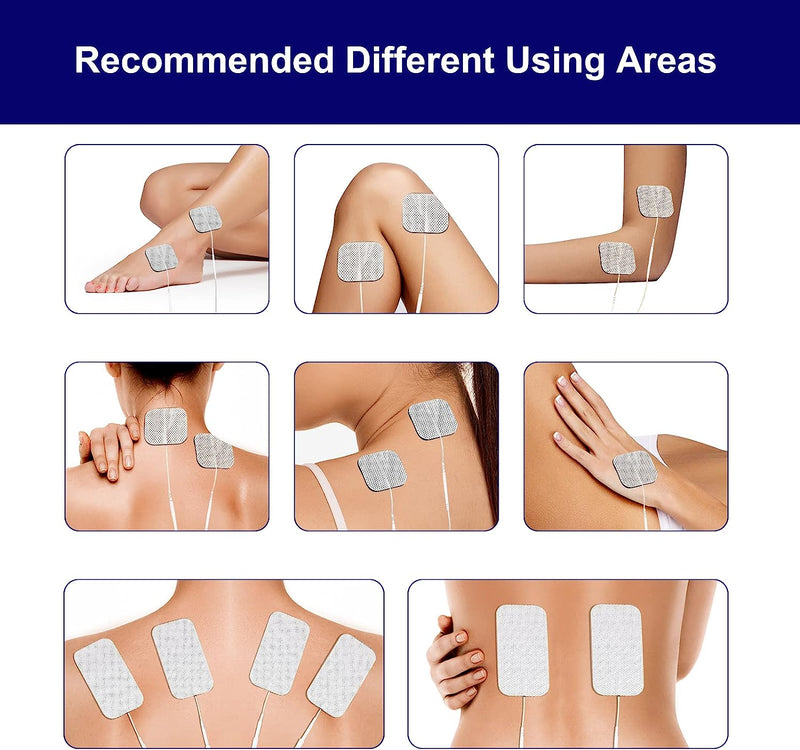 TENS Unit Replacement Pads, NURSAL Reusable TENS Electrode Pads 2x2 20pcs with Upgraded Self-Stick Performance for Electrotherapy, Compatible with AUVON TENS, TENS 7000