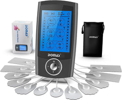 TENS Unit Muscle Stimulator with 24 Modes Rechargeable TENS EMS Device Electronic Pulse Massager Physical Therapy Equipment with12 PCS Electrode Pads for Natural Pain Relief Black