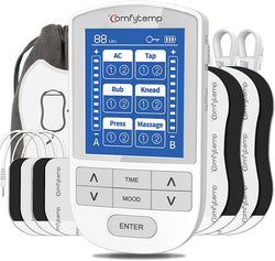 TENS Unit Muscle Stimulator, Dual Channels TENS Machine for Pain Management, Electronic Pulse Massager for Back, Neck, Sciatica, Shoulder Pain Relief, 12 Modes, 8 Electrode Pads