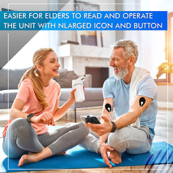 Dual Channel TENS EMS Unit Large Screen 24 Modes 36 Levels Intensity Muscle Stimulator, Rechargeable Electric Pulse Massager TENS Machine for Lower Back Neck Shoulder Pain Relief with 10 Pads