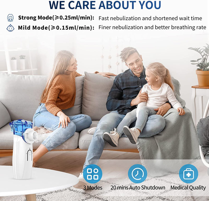 Portable Nebulizer - Nebulizer Machine for Adults and Kids Travel and Household Use, Handheld Mesh Nebulizer