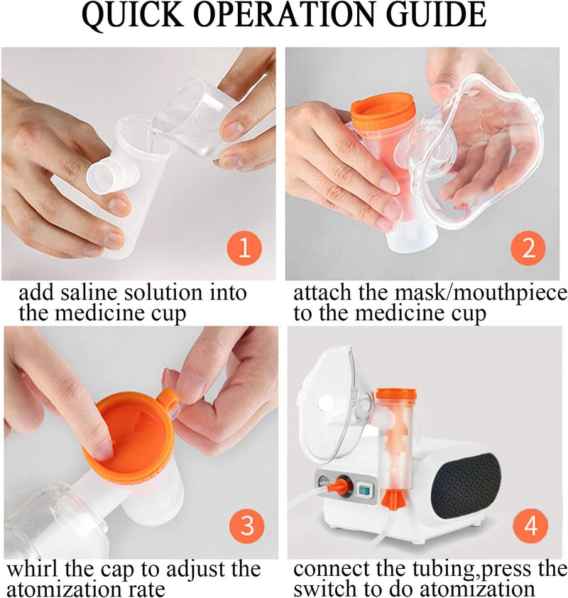 Portable Compressor Nebulizer, Nebulizer Machine with 1 Set Accessory, Jet Nebulizers Personal Steam Inhaler Cool Mist Compressor System for Kids Adults