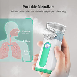 Portable Nebulizer Machine for Kids and Adults - Asthma Handheld nebulizador, Ultrasonic Mesh Nebulizer Effective Treatment of Breathing Problems Personal Steam Inhaler for Home Travel Use with 3 Mask