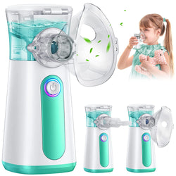 Portable Nebulizer Machine for Kids and Adults - Asthma Handheld nebulizador, Ultrasonic Mesh Nebulizer Effective Treatment of Breathing Problems Personal Steam Inhaler for Home Travel Use with 3 Mask